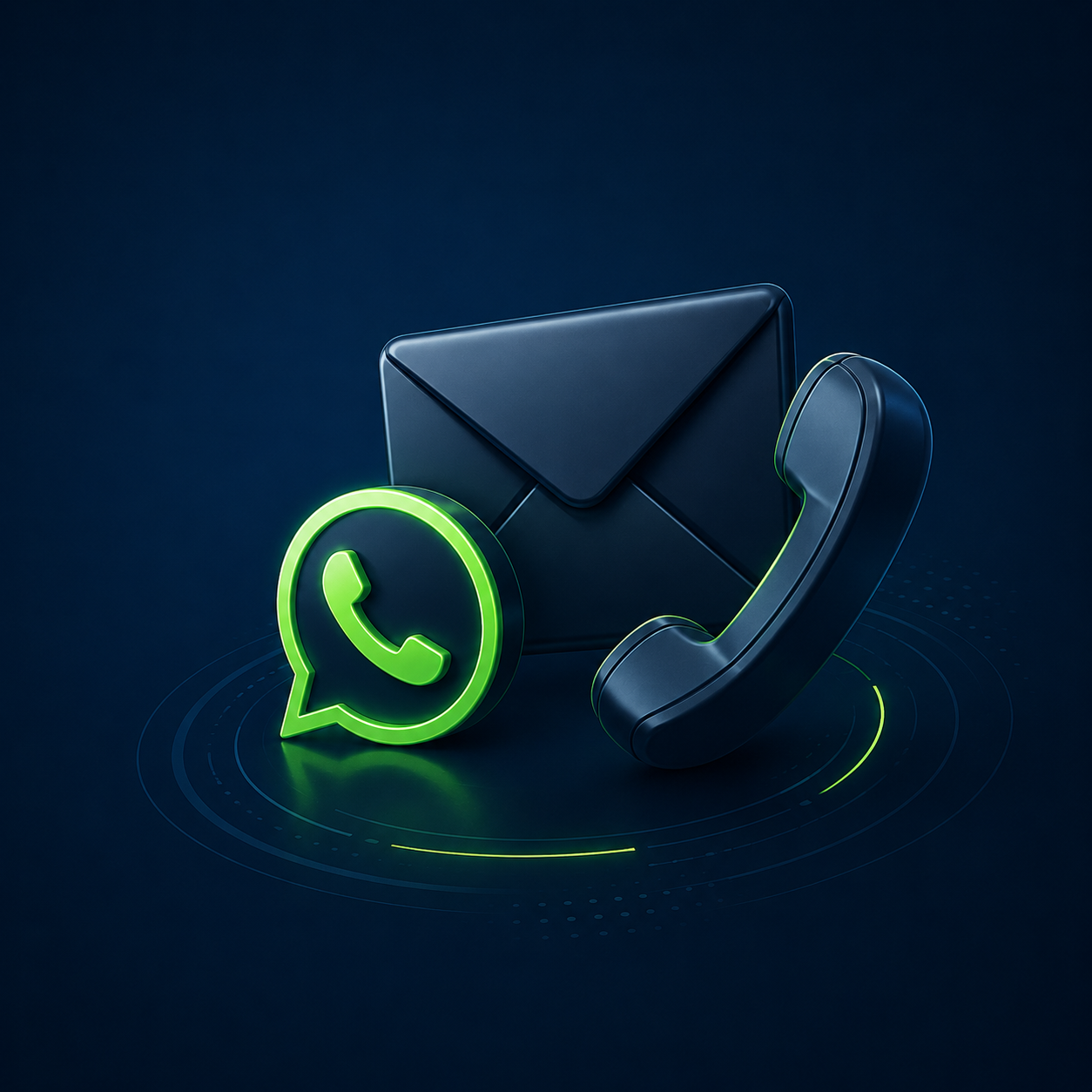 Ilustracao com WhatsApp, e-mail e telefone para contato com a OXI Ambiental